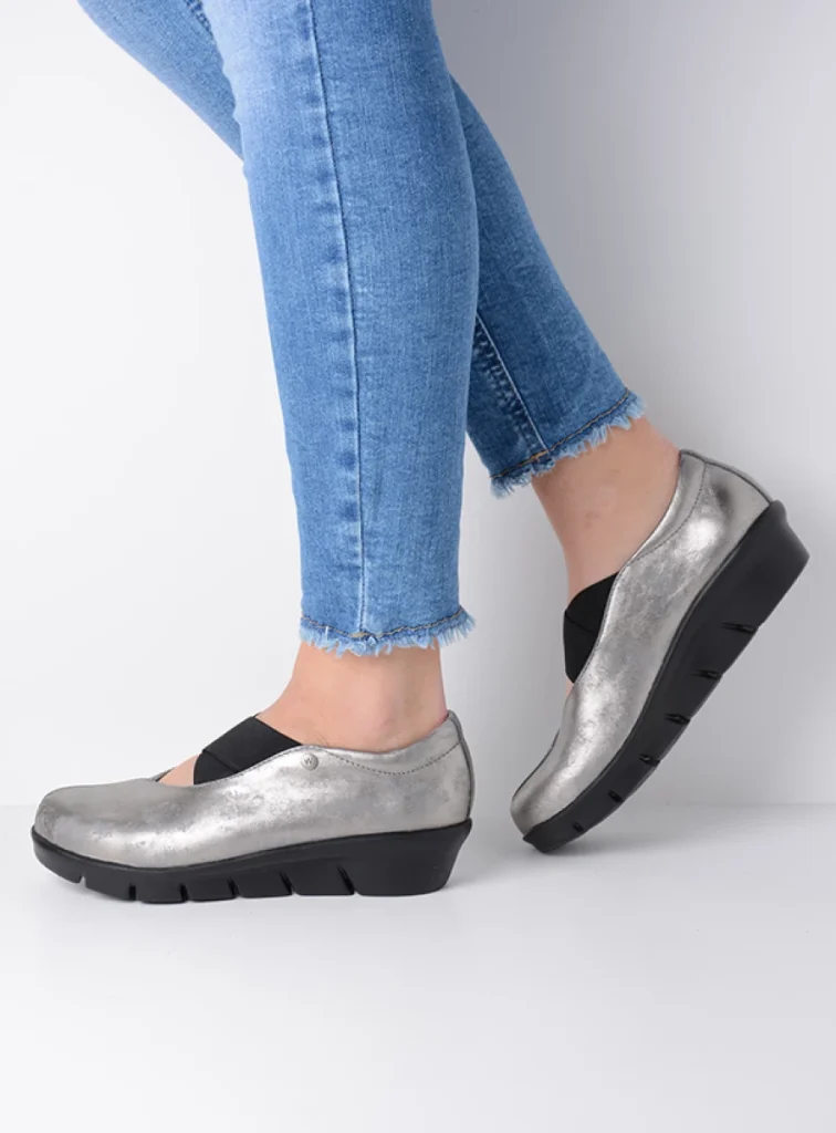 Wolky Ballerinas 00665 Cursa 10203 Nubukleder grau metallic