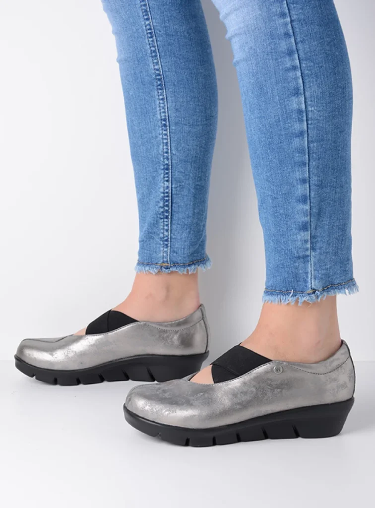 Wolky Ballerinas 00665 Cursa 10203 Nubukleder grau metallic