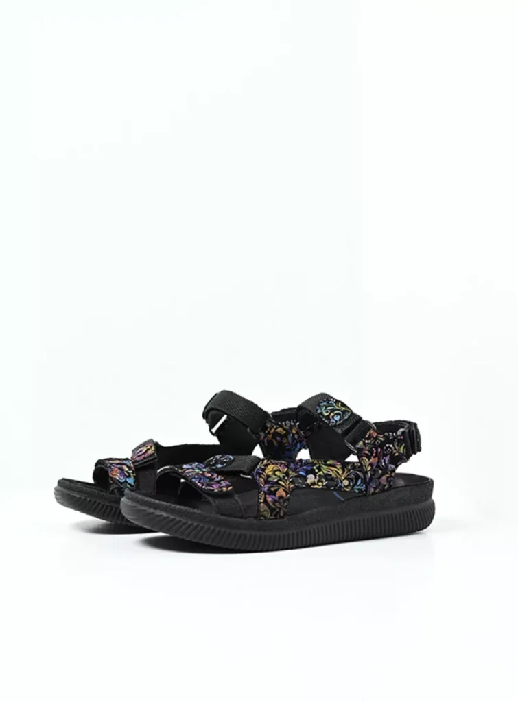 Wolky Sandalen 00710 Energy Lady 47999 Nubukleder Blumen schwarz/multi