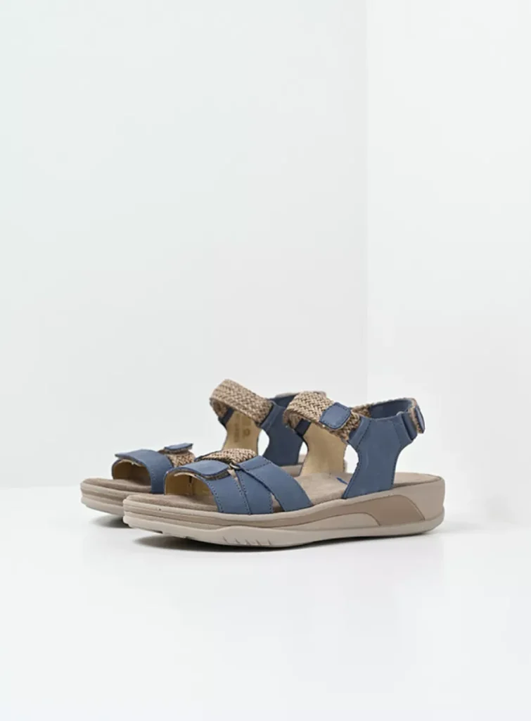 Wolky Sandalen 01056 Acula 12840 Nubukleder jeansblau