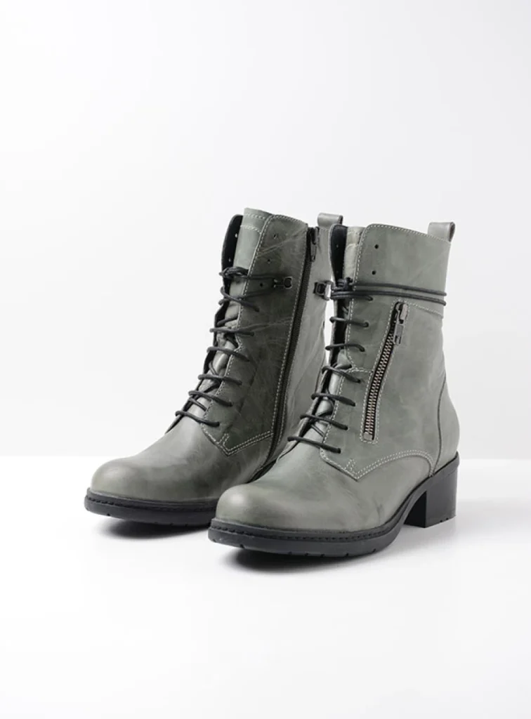 Wolky Stiefel 01273 Rimbley 37215 Leder grau-grün