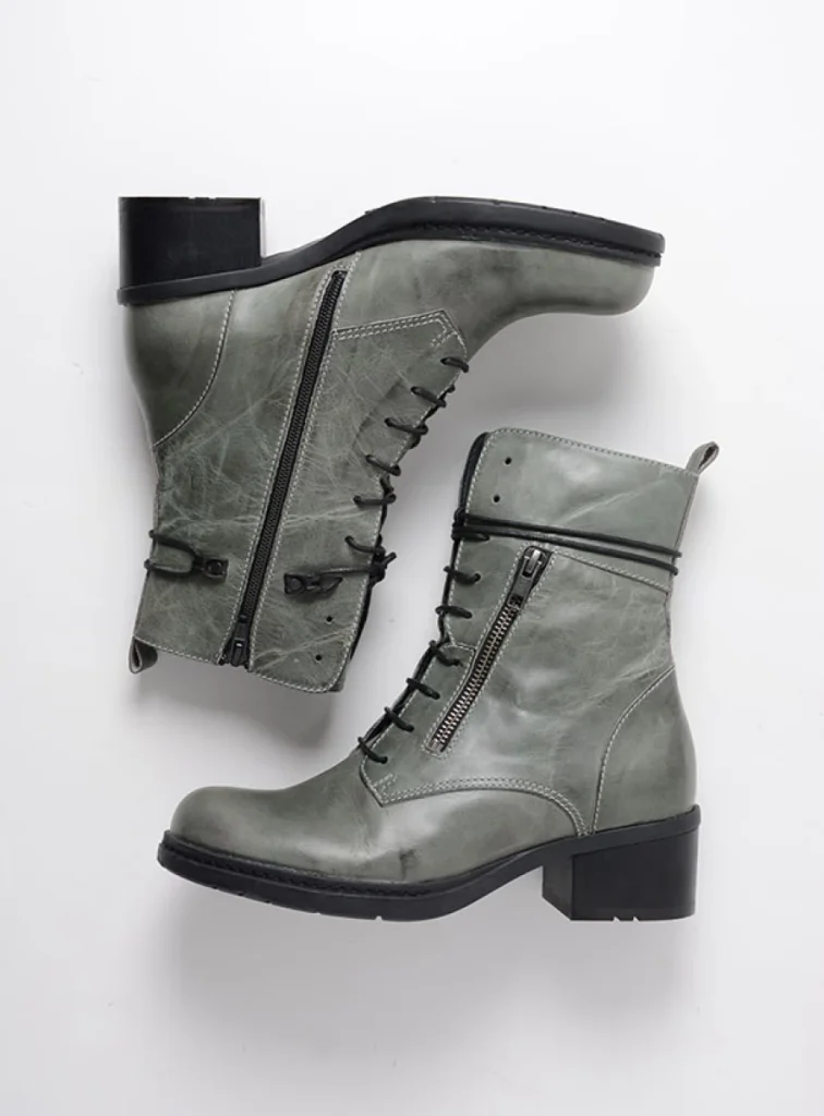 Wolky Stiefel 01273 Rimbley 37215 Leder grau-grün