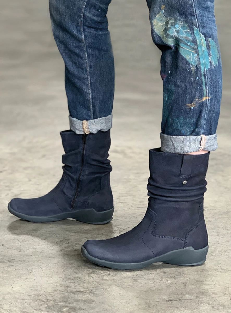 Wolky Stiefel 01572 Luna 11802 Nubukleder geölt blau