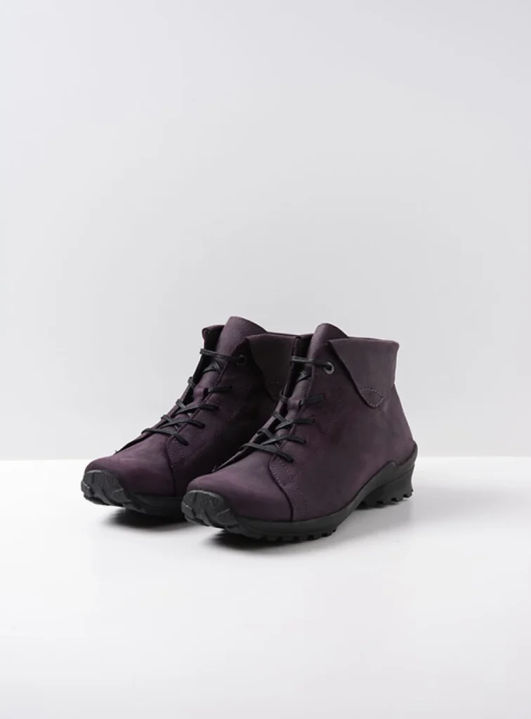 Wolky Hohe Schnürschuhe 01737 Teton 11600 Nubukleder violett