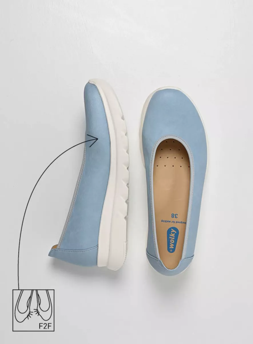 Wolky Ballerinas 02126 Snallerina F2F 82806 biocare hellblau