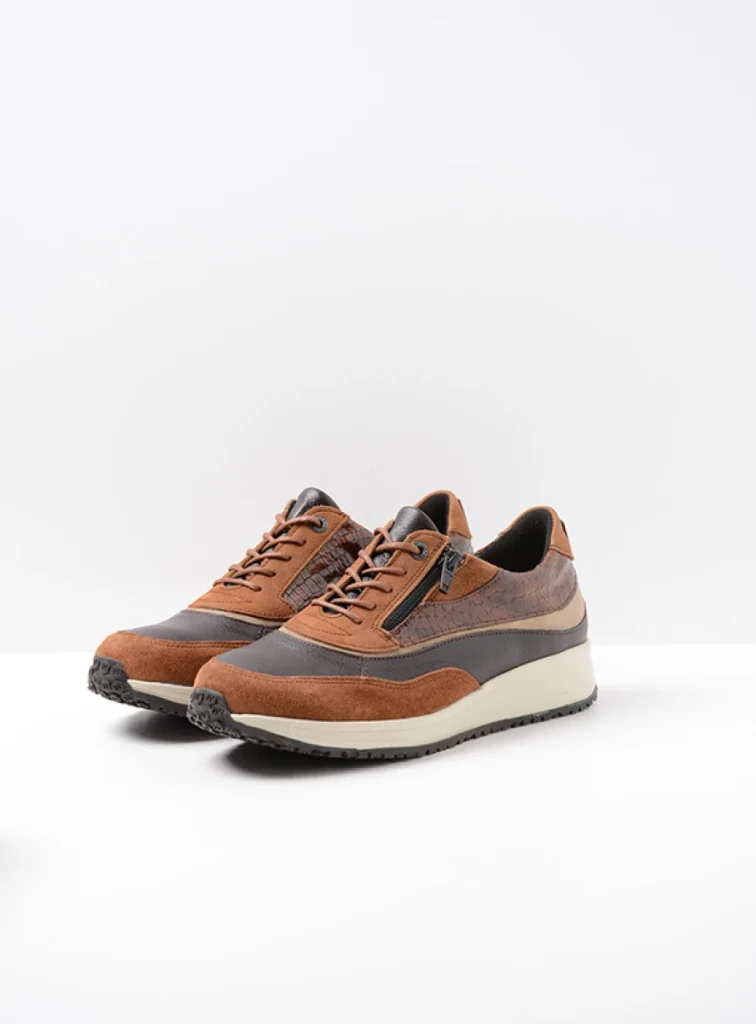 Wolky Schnürschuhe 02278 Sprint 90431 Leder Kombi cognac