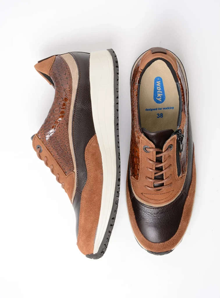 Wolky Sneakers 02278 Sprint 90431 Leder Kombi cognac