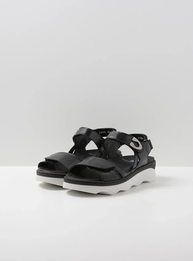 Wolky Sandalen 02350 Medusa 33010 Leder schwarz/weiss