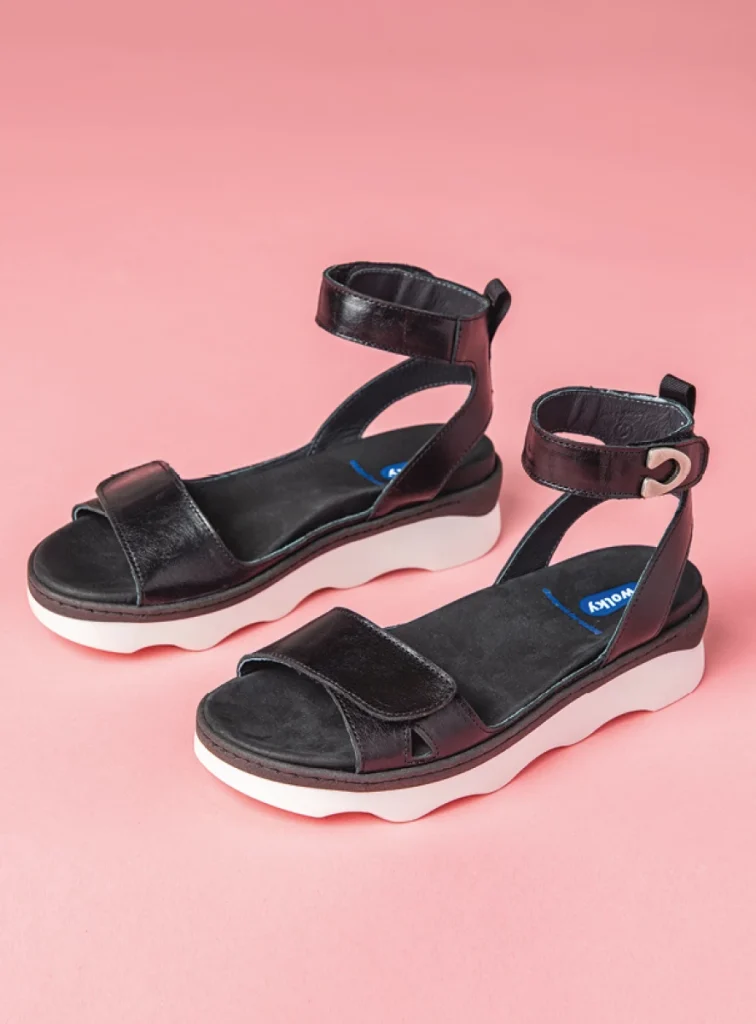 Wolky Sandalen 02351 Plata 33010 Leder schwarz/weiß