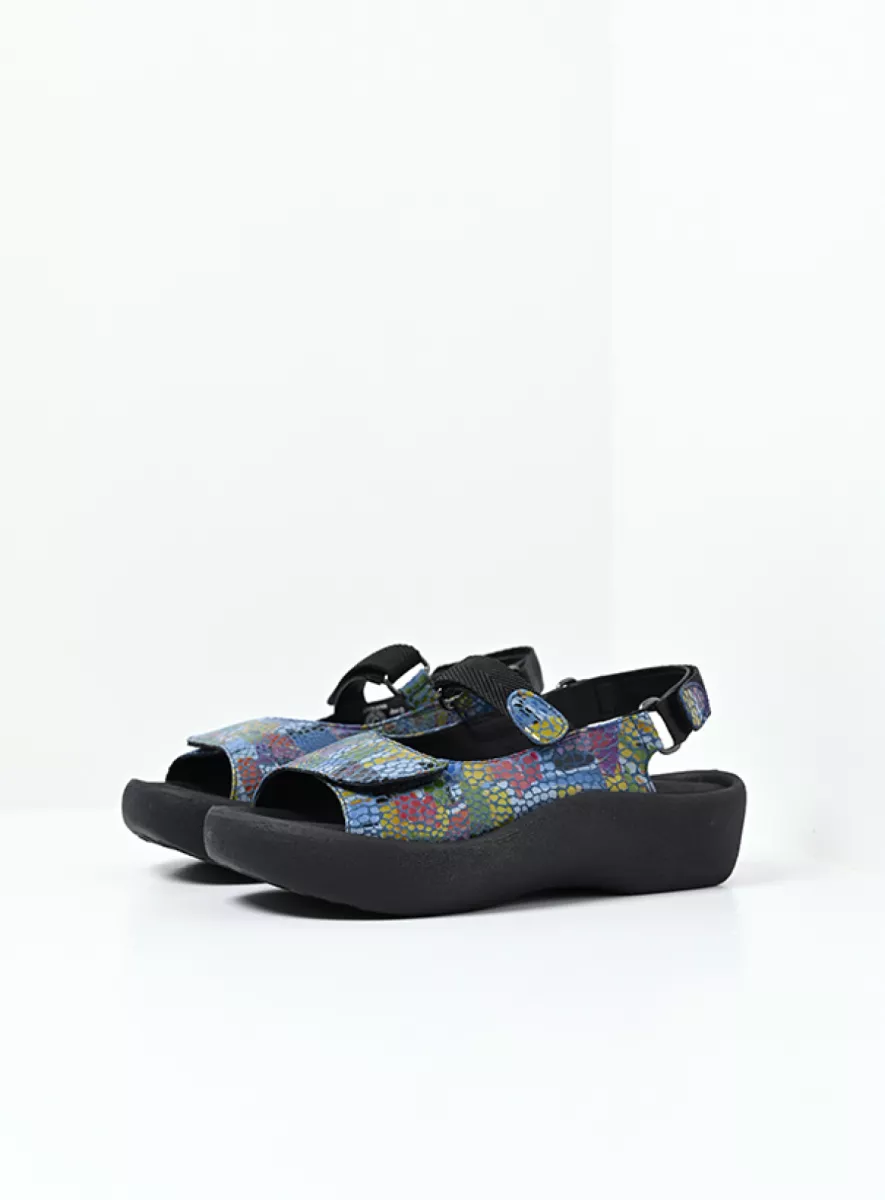 Wolky Sandalen 03204 Jewel 88881 Leder jeansblau/multi