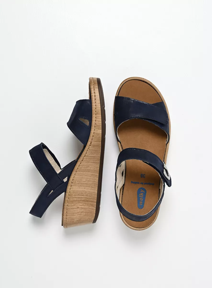 Wolky Sandalen 03552 Sanibel 36820 Effekt-Leder denimblau