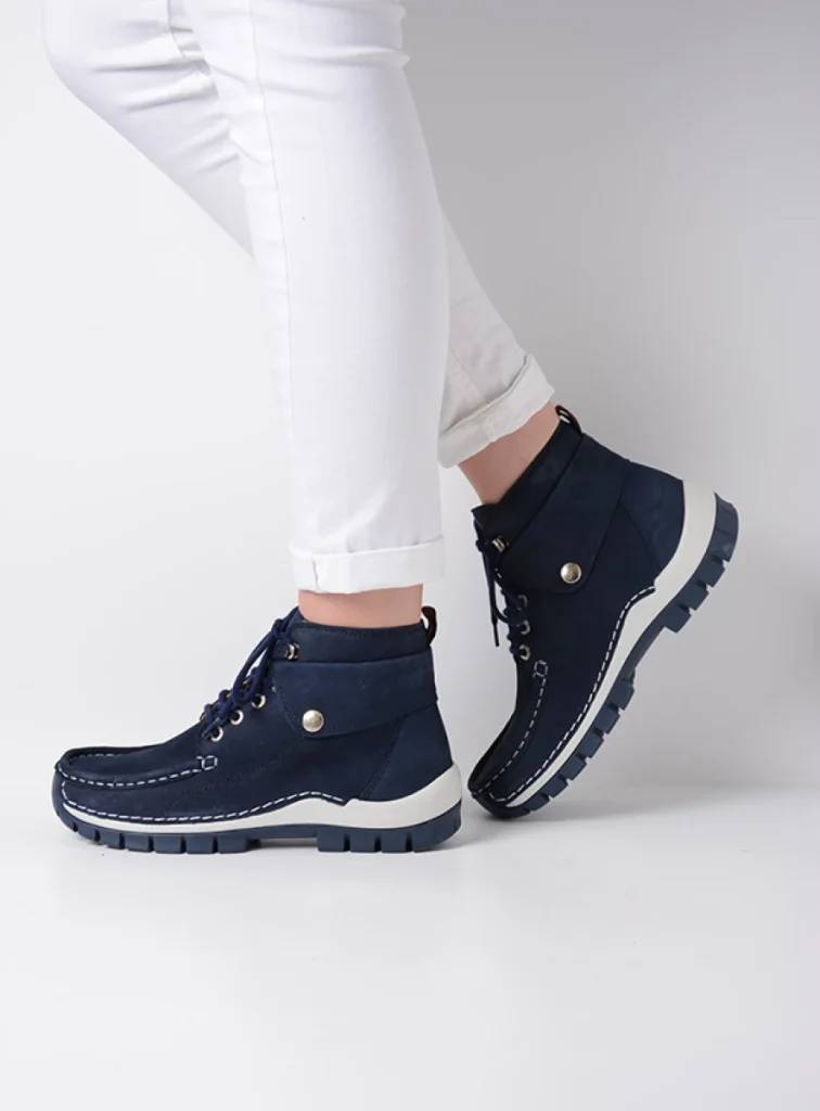 Wolky Hohe Schnürschuhe 04700 Jump Summer 10827 Nubukleder denimblau