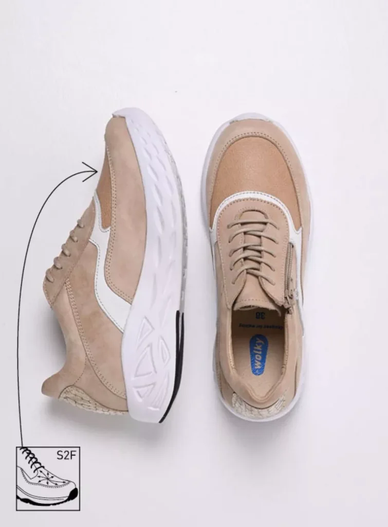 Wolky Sneakers 05703 Vitality S2F 90390 Kombi Leder Stretch beige