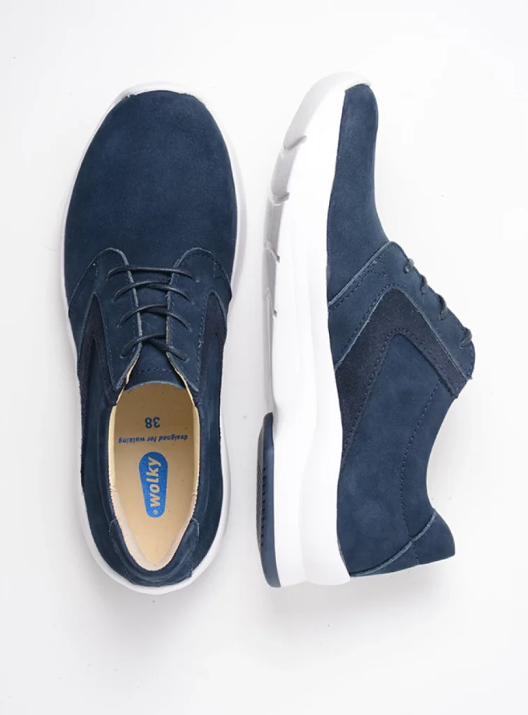 Wolky Sneakers 05895 Omaha HV 11820 Nubukleder denimblau