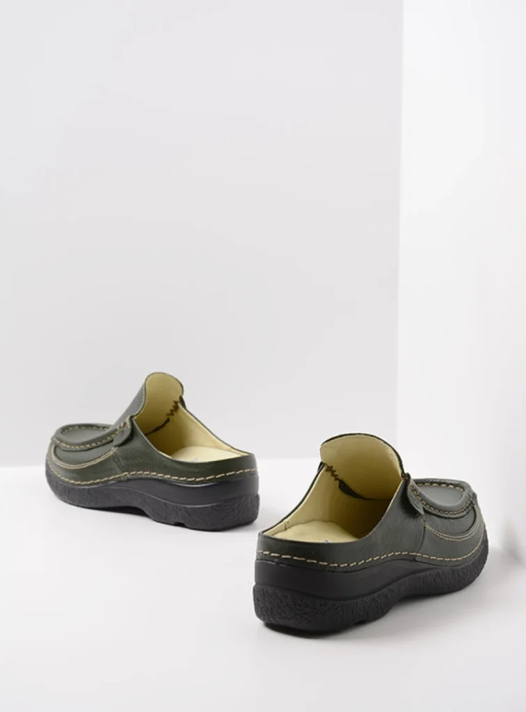 Wolky Clogs 06202 Roll Slide 70730 Leder forestgrün