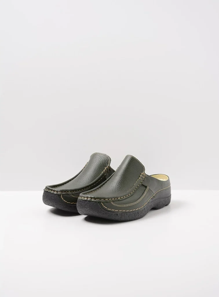 Wolky Clogs 06202 Roll Slide 70730 Leder forestgrün