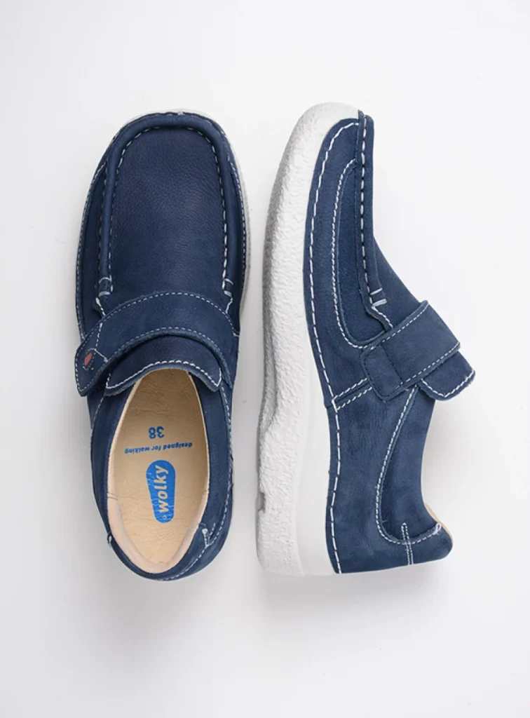 Wolky Riemenschuhe 06221 Roll Strap 11820 Nubukleder denimblau