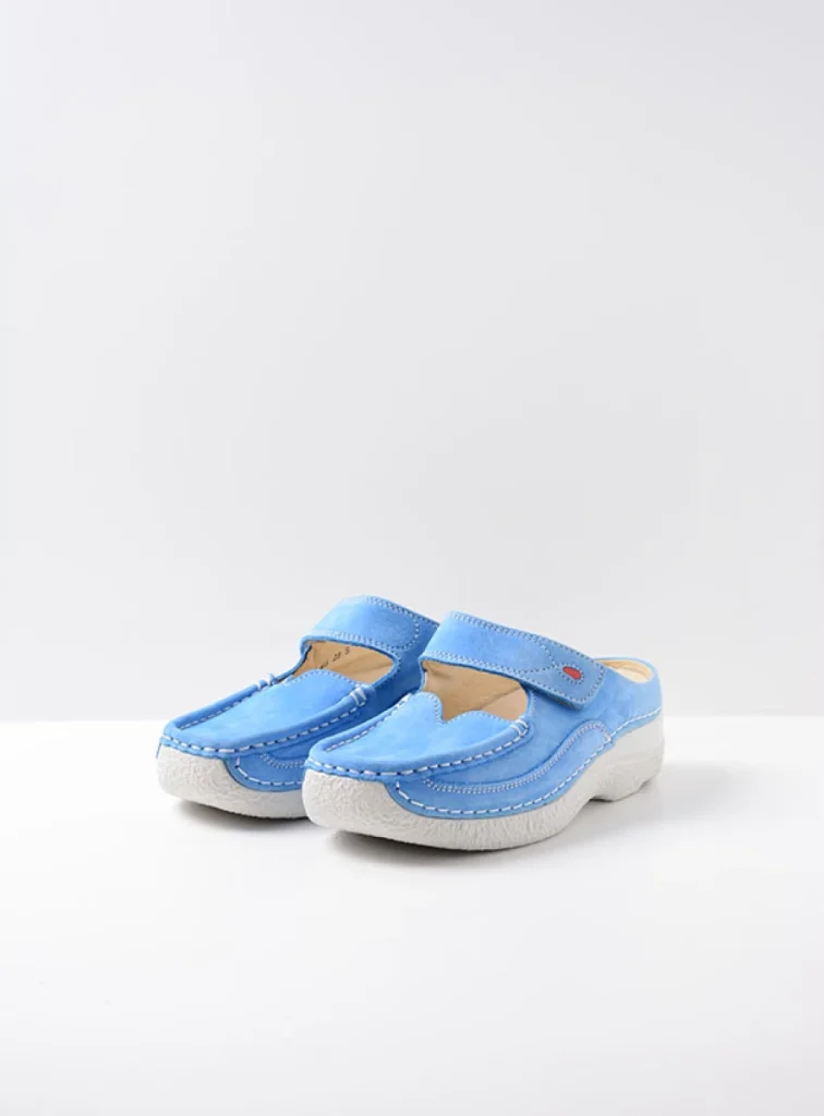 Wolky Clogs 06227 Roll Slipper 16185 Nubukleder himmelblau