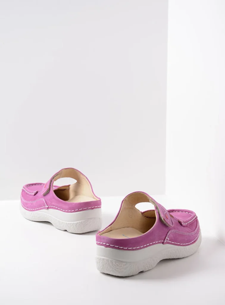 Wolky Clogs 06227 Roll Slipper 16660 Nubukleder fuchsia