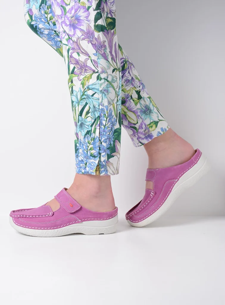 Wolky Clogs 06227 Roll Slipper 16660 Nubukleder fuchsia