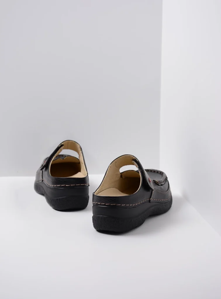 Wolky Clogs 06227 Roll Slipper 70000 Leder geprägt schwarz