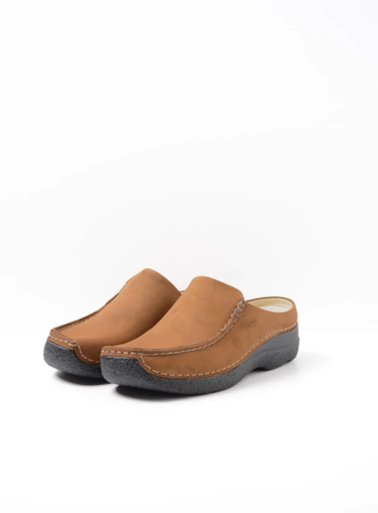 Wolky Clogs 06250 Seamy Slide 16430 Nubukleder cognac