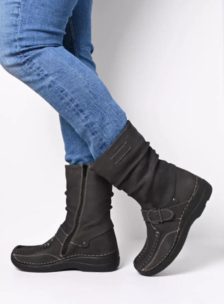 Wolky Stiefel 06267 Roll Jacky 11301 Nubuk olivschwarz